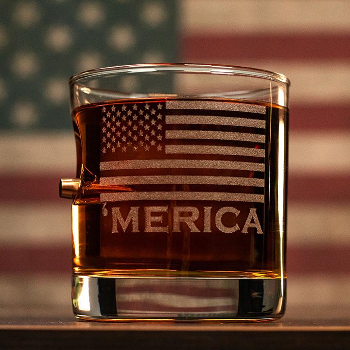 USA 'Merica Rocks Glass (2 Styles) - PatriotDepot.com