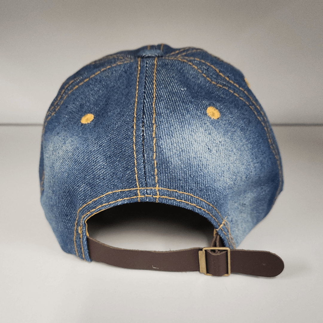 USA Rhinestone Embroidered Hat (Denim USA w/ Flag Bill) - PatriotDepot.com