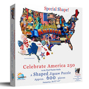 USA - Shaped America 250th Anniversary Jigsaw Puzzle | 600 Pieces - PatriotDepot.com