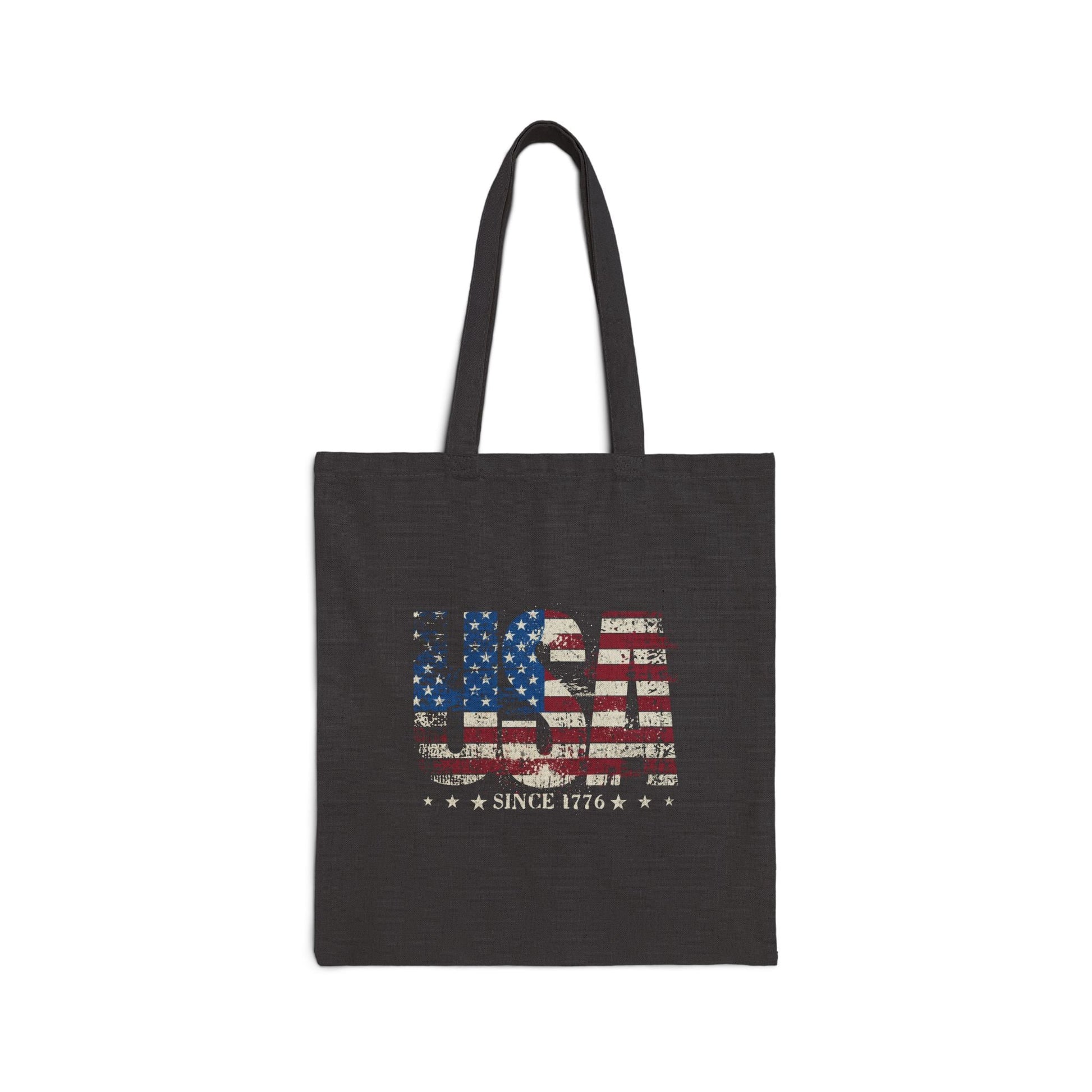 USA Since 1776 Patriotic Cotton Canvas Tote Bag - PatriotDepot.com