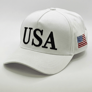 USA Trump Chainstitch Embroidered A-Frame Snapback Hat - PatriotDepot.com