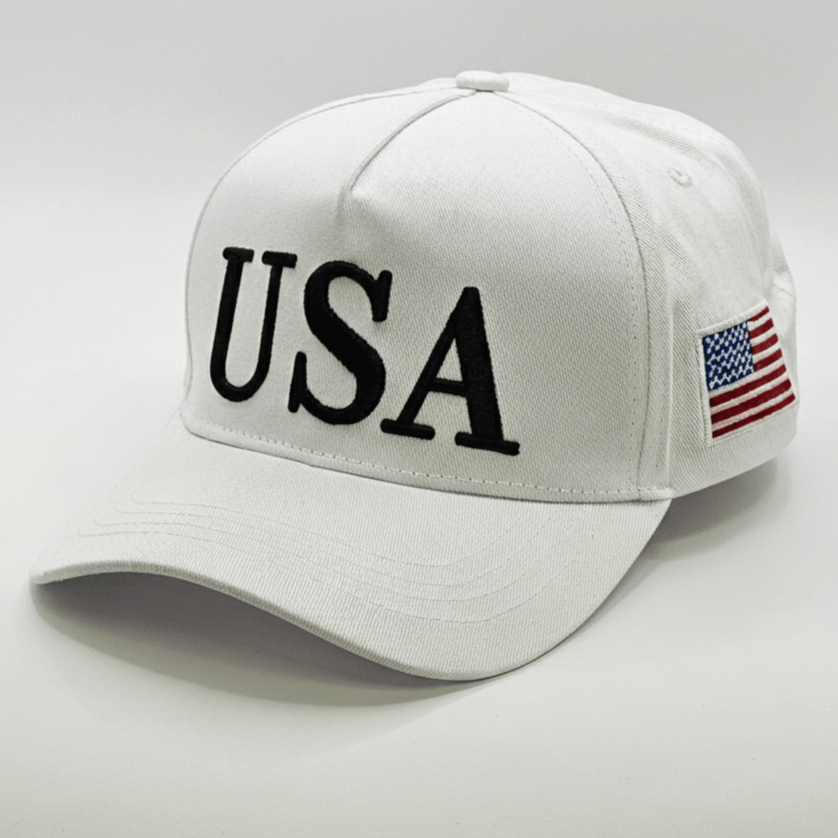 USA Trump Chainstitch Embroidered A-Frame Snapback Hat - PatriotDepot.com