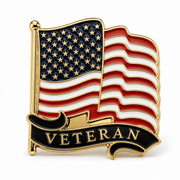 Veteran American Flag Gold Plated Lapel Pin - PatriotDepot.com