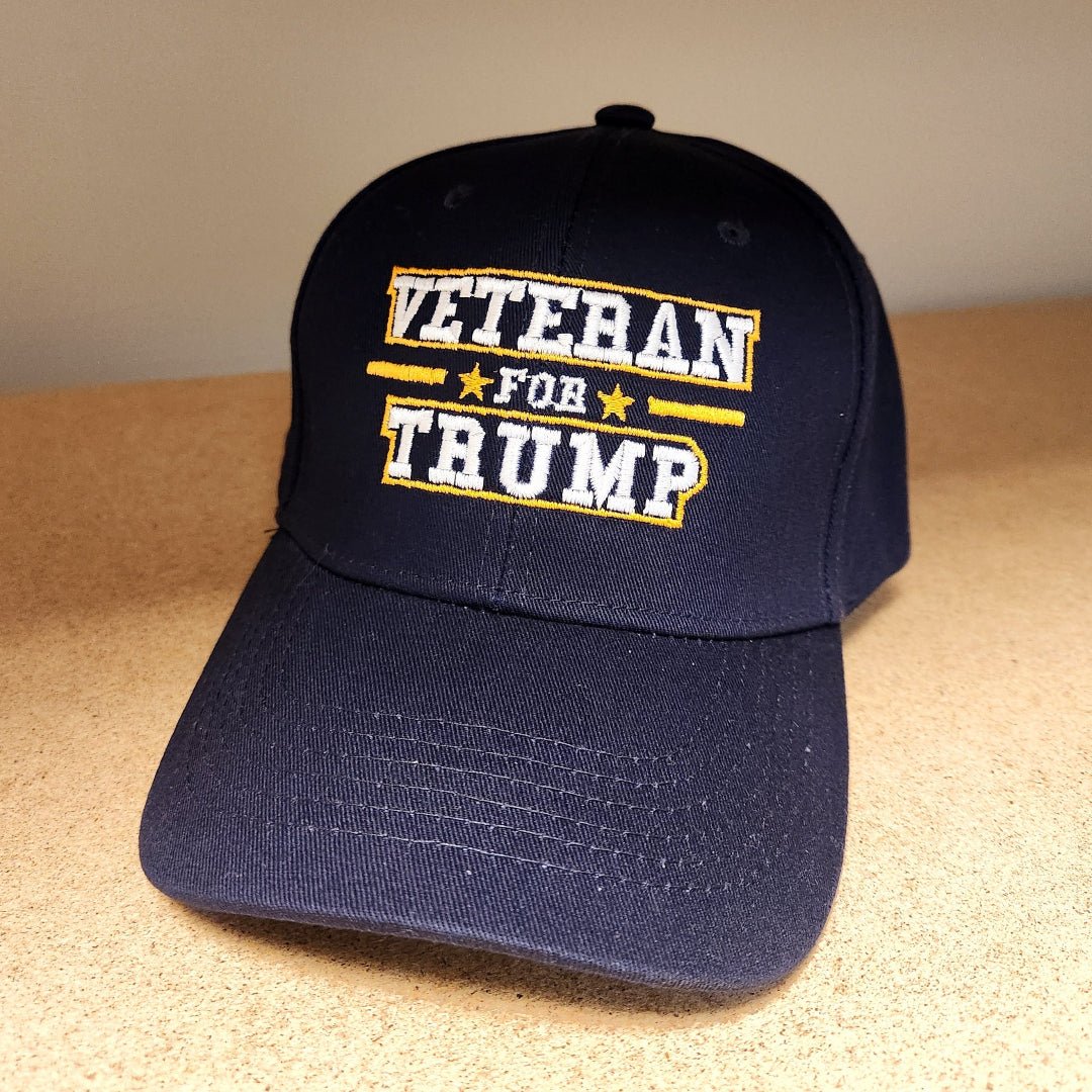 Veteran for Trump Custom Embroidered (Navy) - PatriotDepot.com
