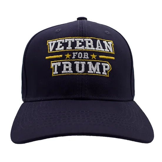 Veteran for Trump Custom Embroidered (Navy) - PatriotDepot.com