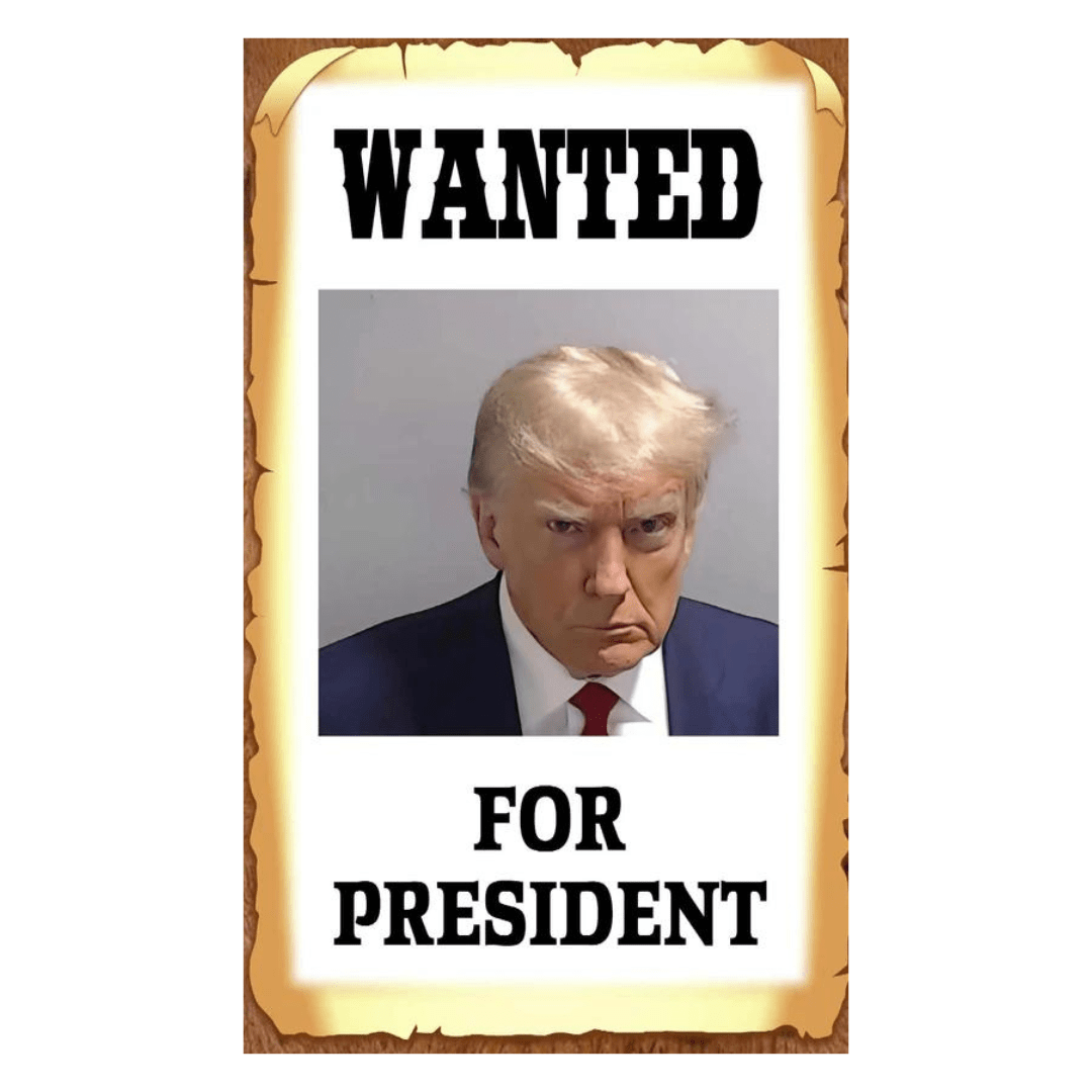 Wanted for President Trump Mugshot 3'x5' Flag - PatriotDepot.com