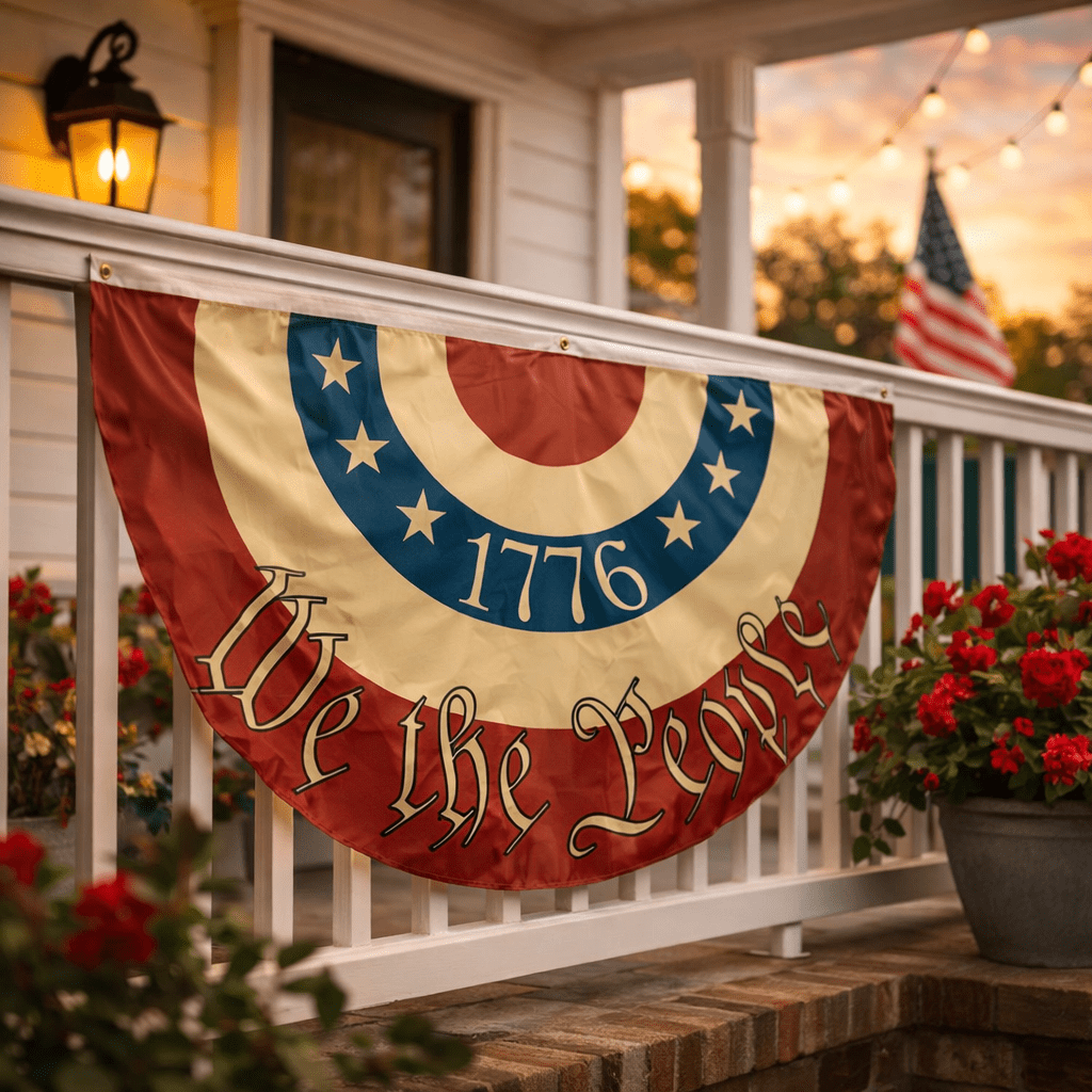 We The People 1776 Vintage Patriotic Fan Bunting America 250th 3'x5' - PatriotDepot.com