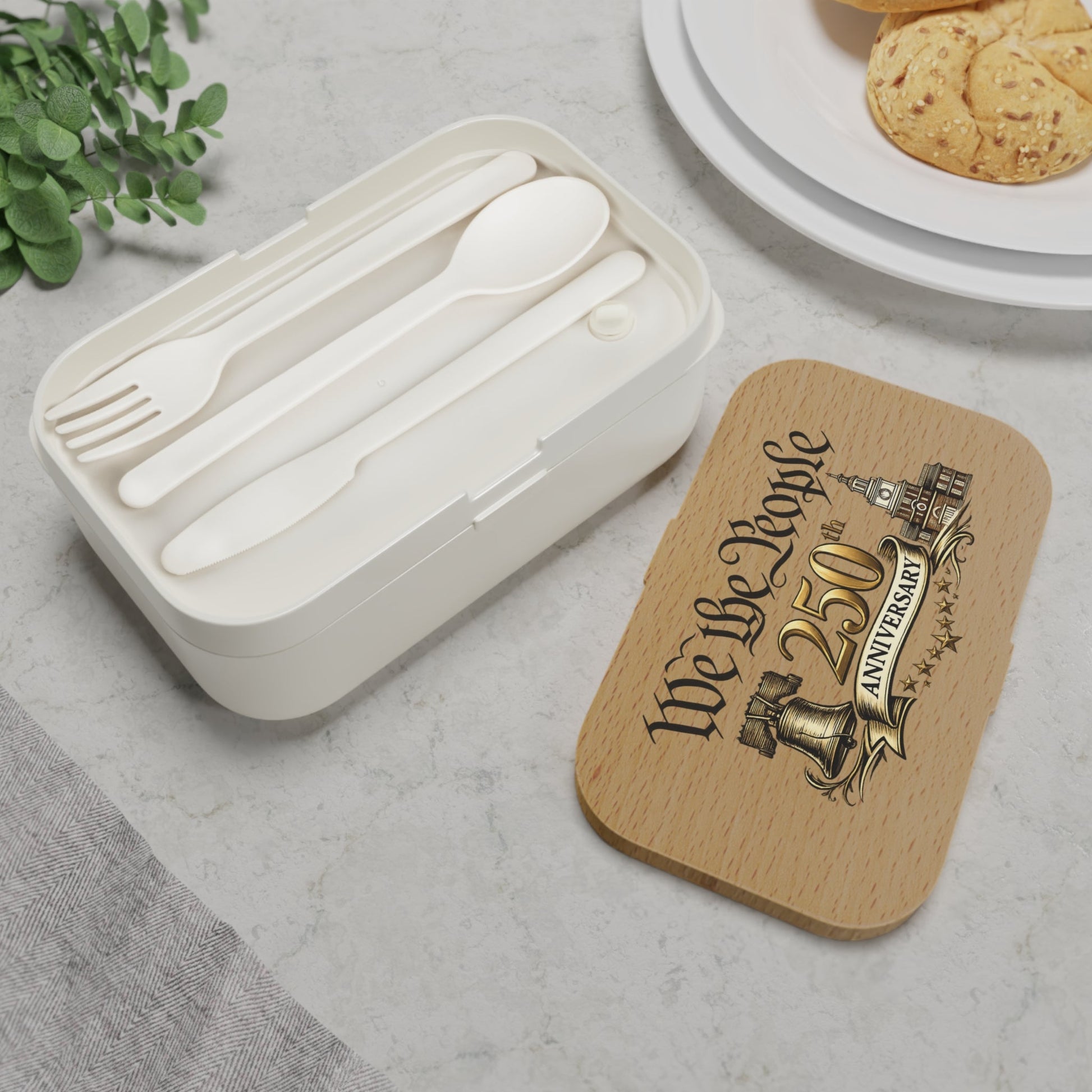 We the People – America’s 250th Anniversary Bento Wooden - Top Lunch Box (1776–2026) - PatriotDepot.com