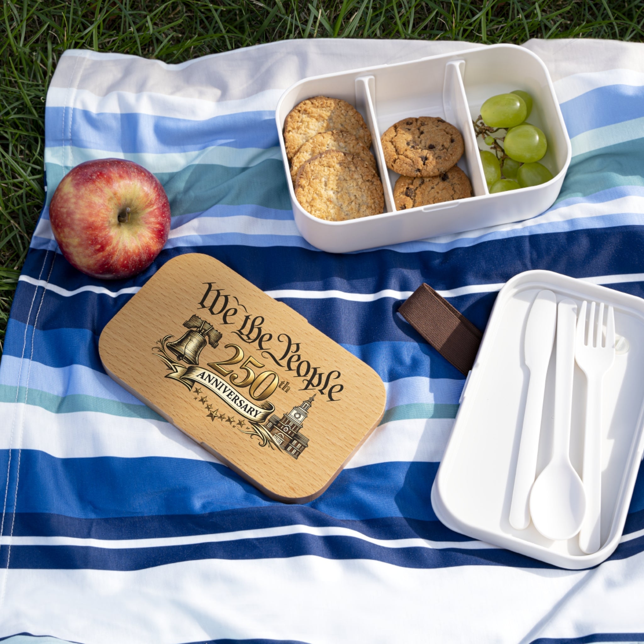 We the People – America’s 250th Anniversary Bento Wooden - Top Lunch Box (1776–2026) - PatriotDepot.com
