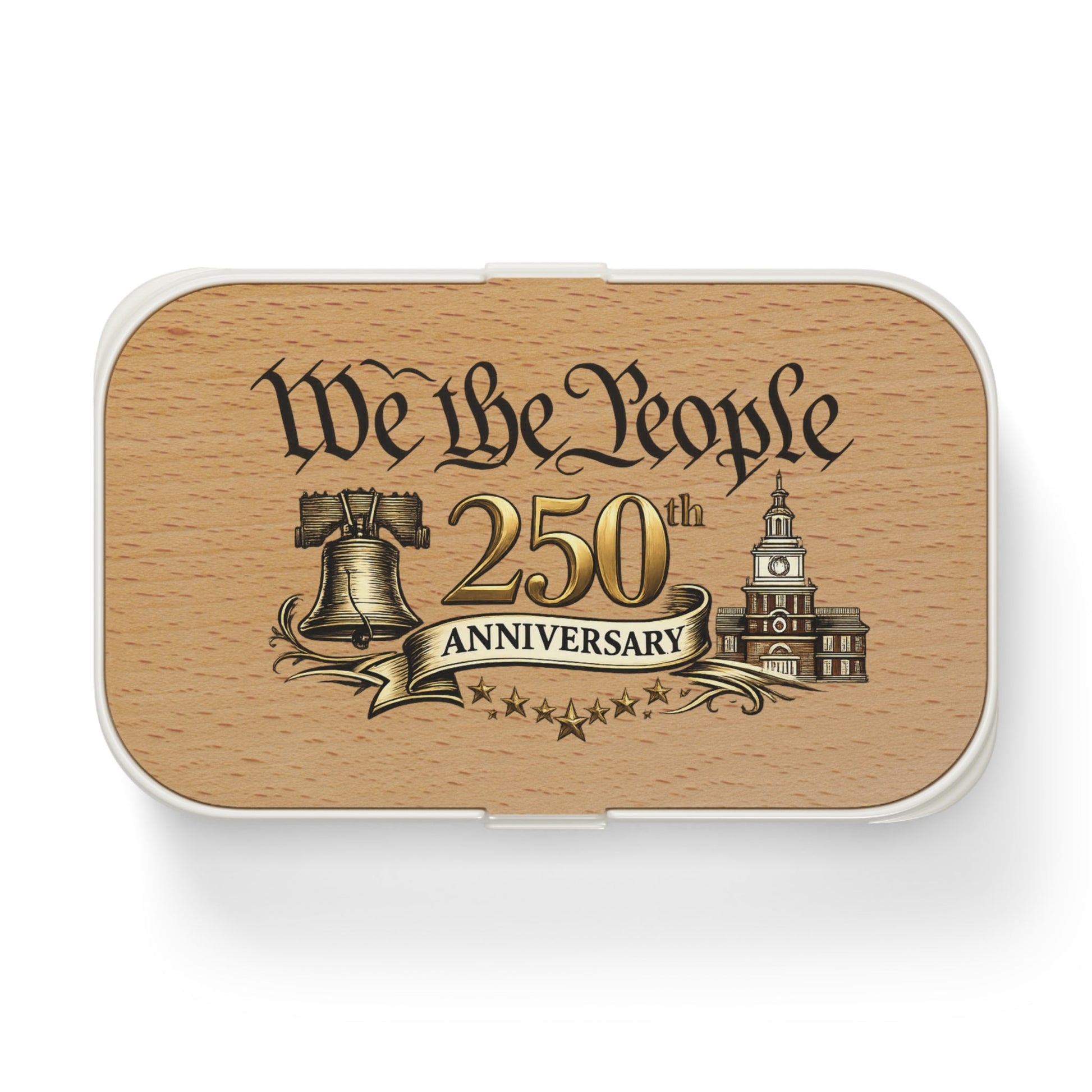 We the People – America’s 250th Anniversary Bento Wooden - Top Lunch Box (1776–2026) - PatriotDepot.com