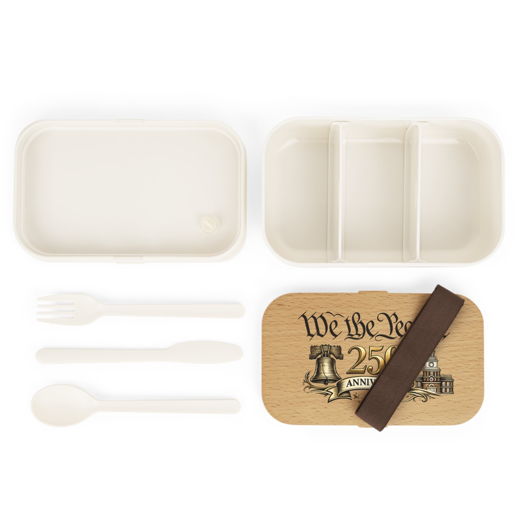We the People – America’s 250th Anniversary Bento Wooden - Top Lunch Box (1776–2026) - PatriotDepot.com