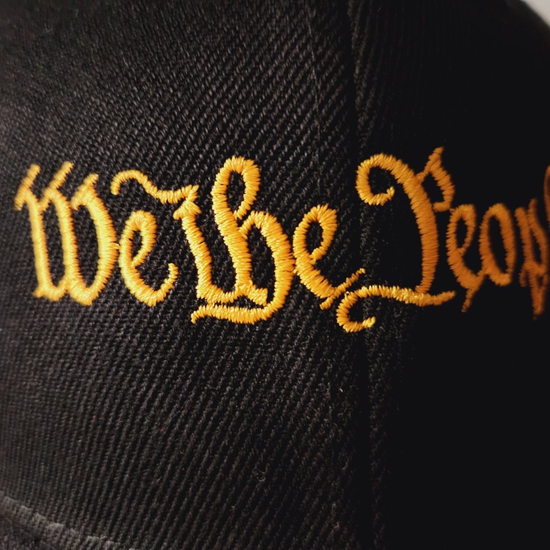 We the People Custom Embroidered Hat (Black) - PatriotDepot.com