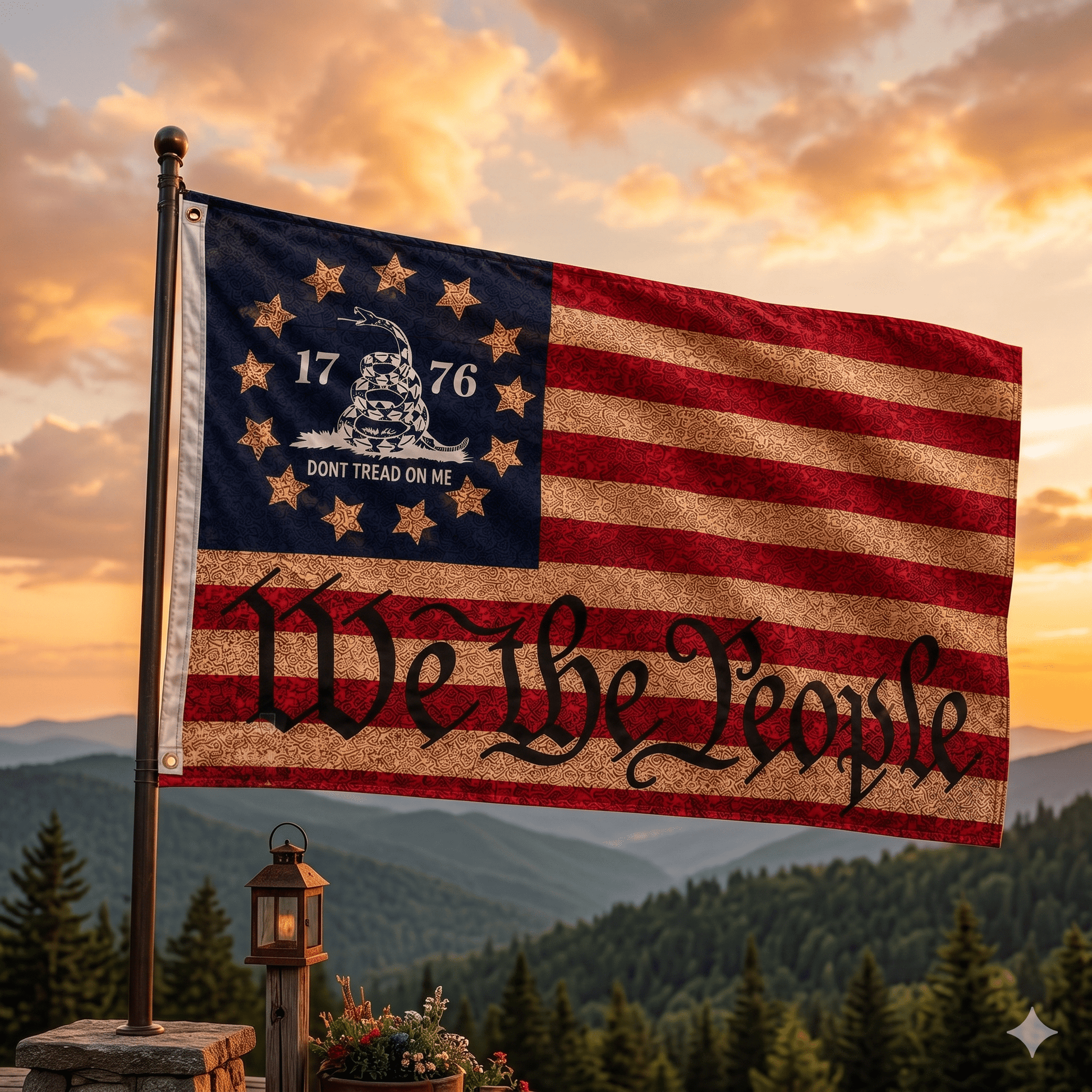 We The People Don’t Tread On Me Heritage Flag 3'x5' - PatriotDepot.com