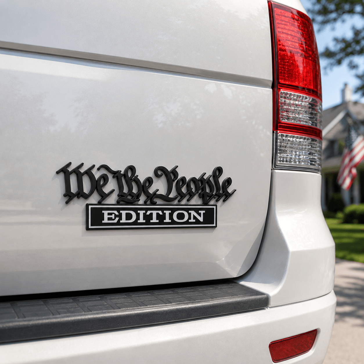 We the People Edition Auto Emblem (Black/White Trim) - PatriotDepot.com