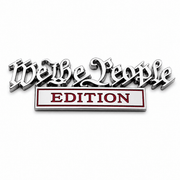 We the People Edition Auto Emblem (Silver/Red Trim) - PatriotDepot.com