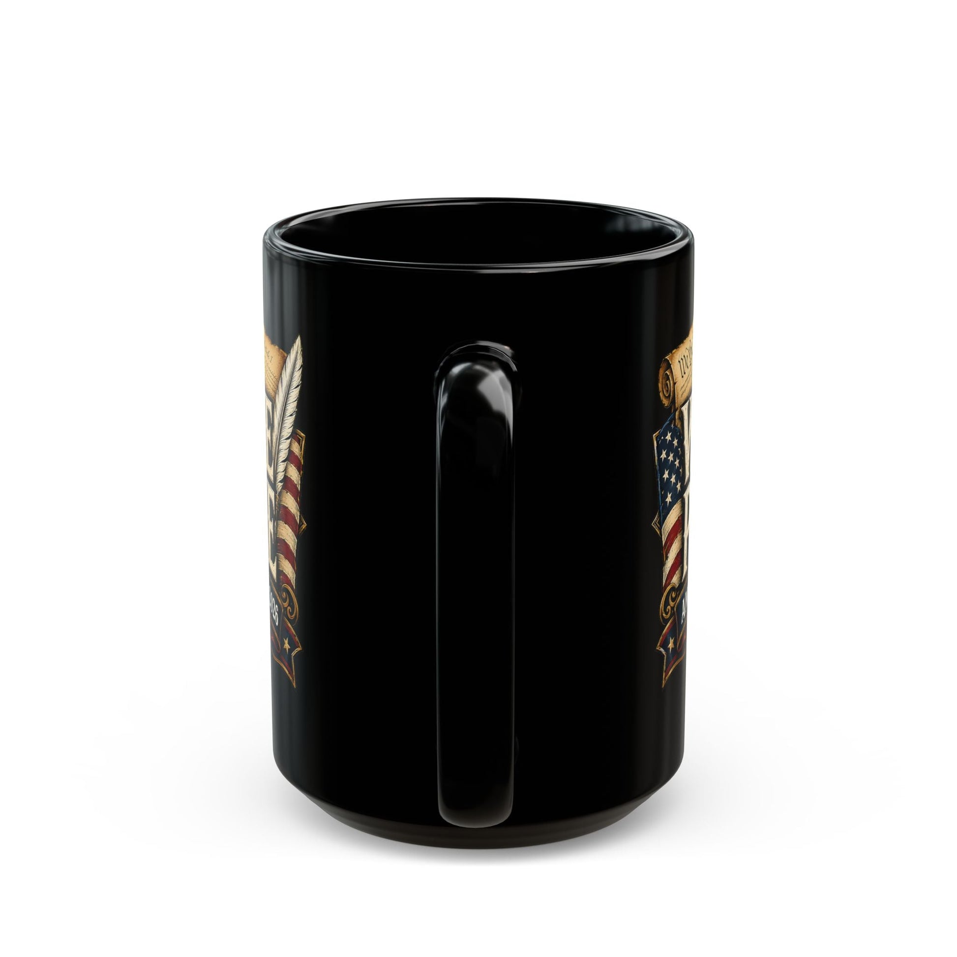 We The People Patriotic Coffee Mug – 1776–2026 American Anniversary Black Ceramic Cup - PatriotDepot.com