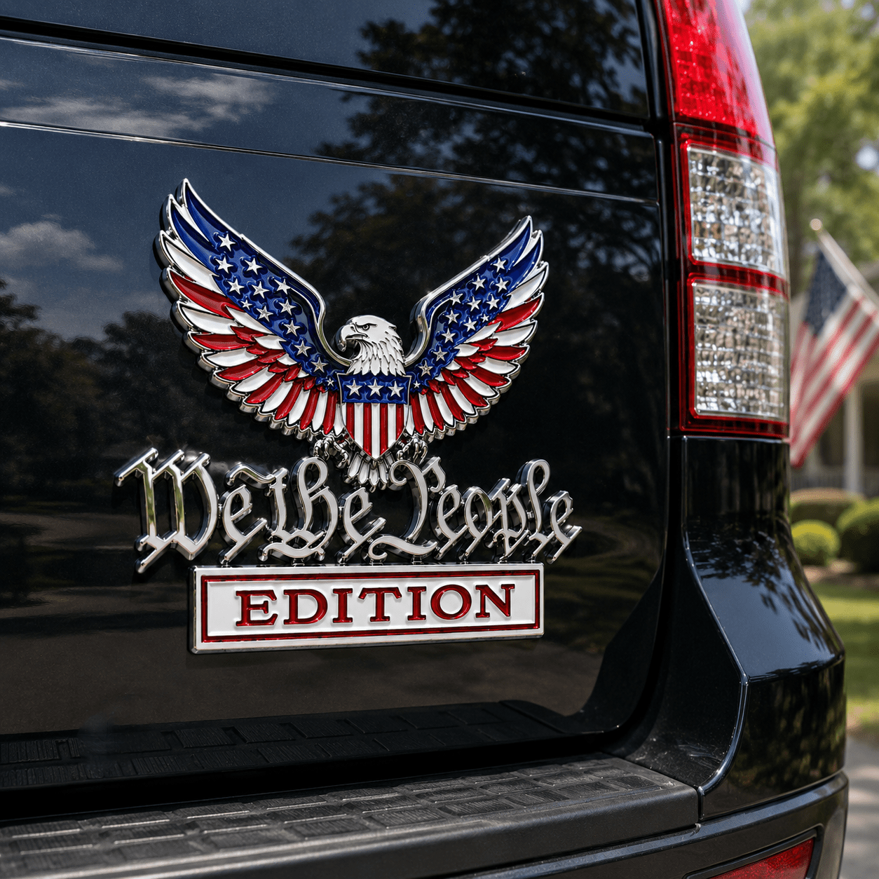 We the People Patriotic Eagle Auto Emblem Set (2-Piece) - PatriotDepot.com