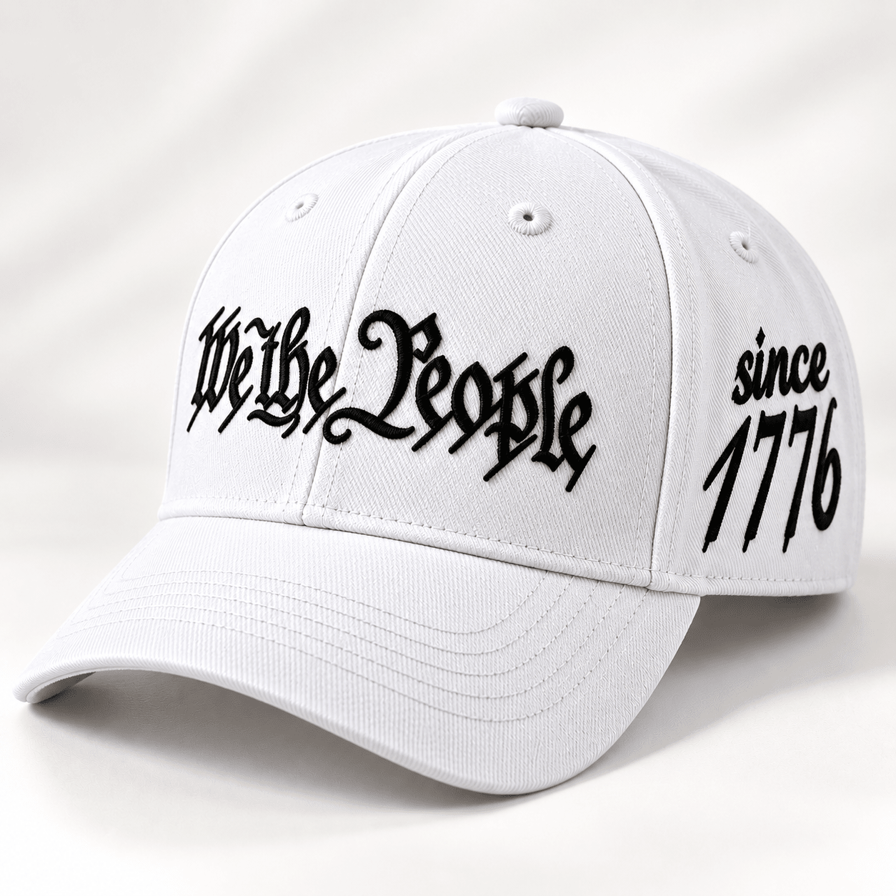 We the People Since 1776 Embroidered Hat (White) - PatriotDepot.com