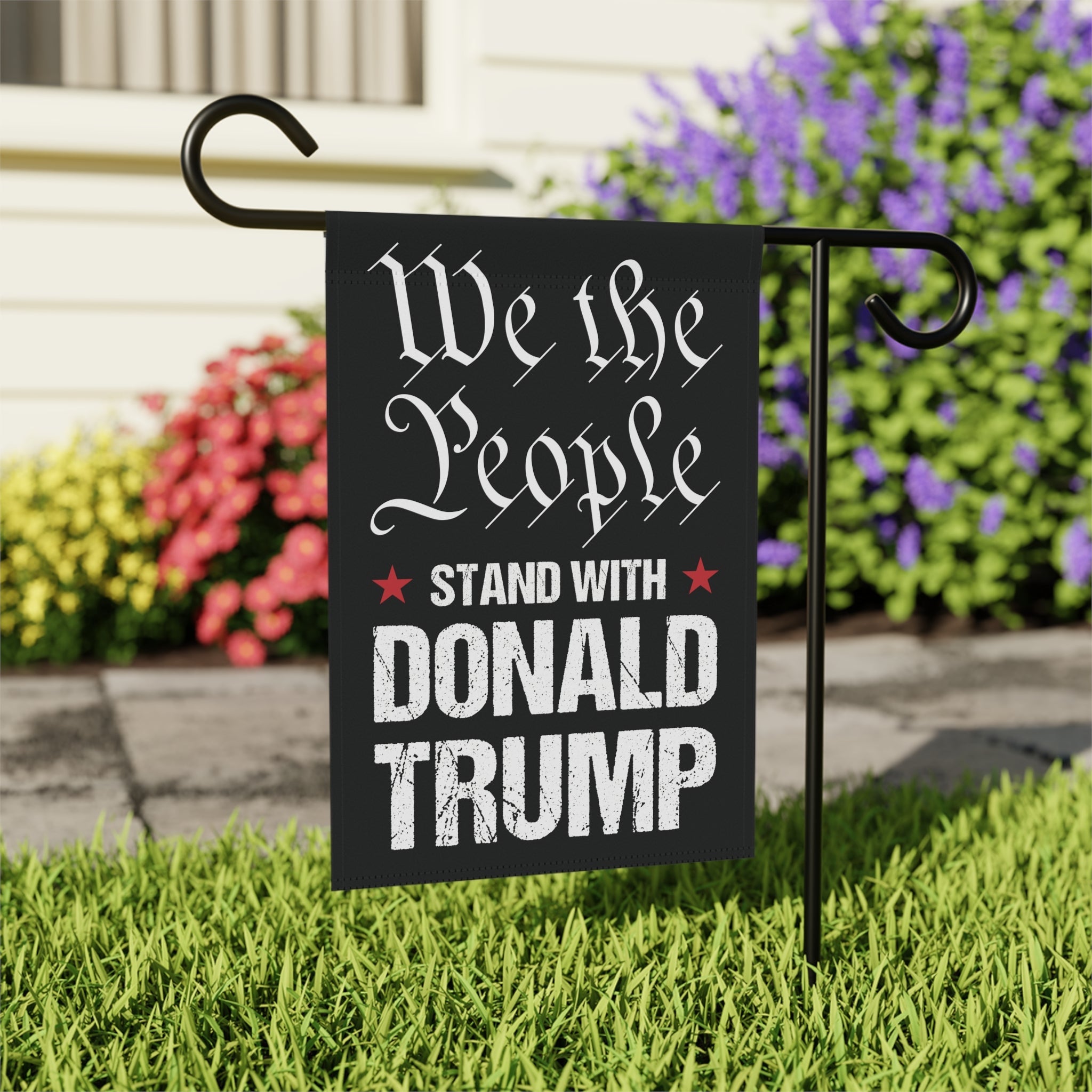 We the People Stand with Donald Trump Garden Flag - PatriotDepot.com