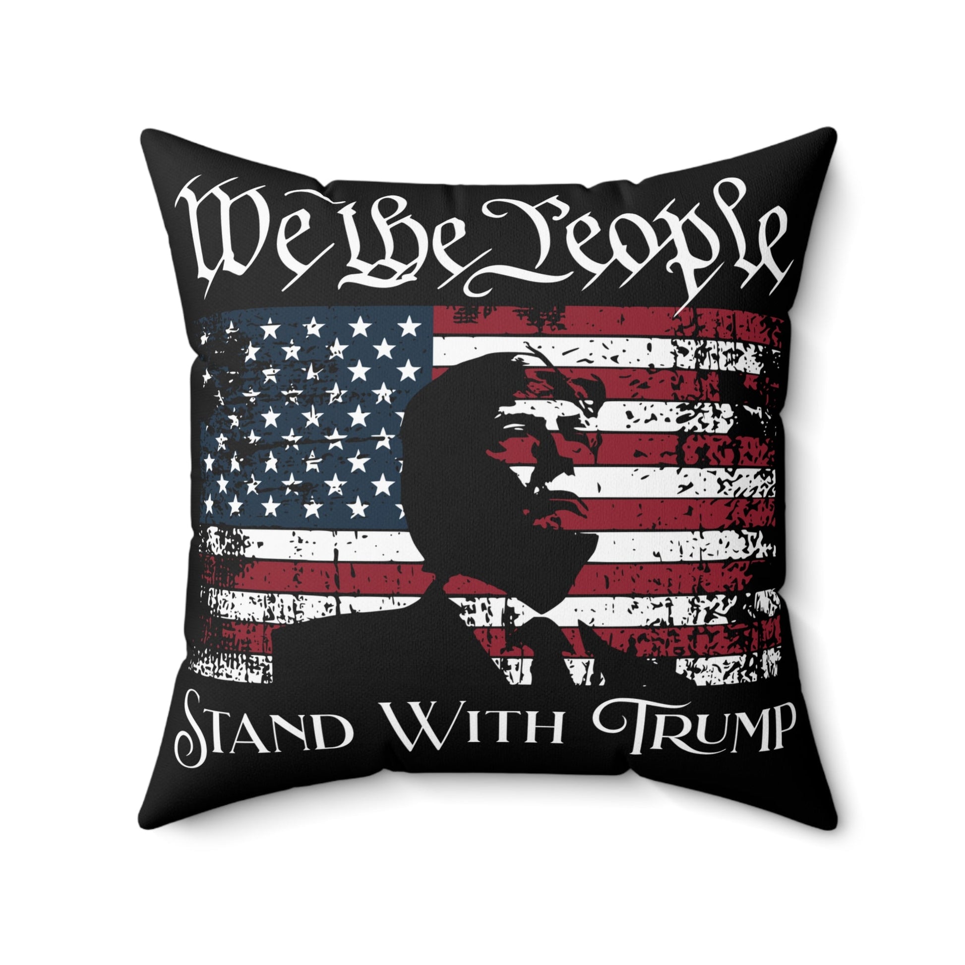 We the People Stand with Trump Silhouette Custom Throw Pillow (4 Sizes) - PatriotDepot.com