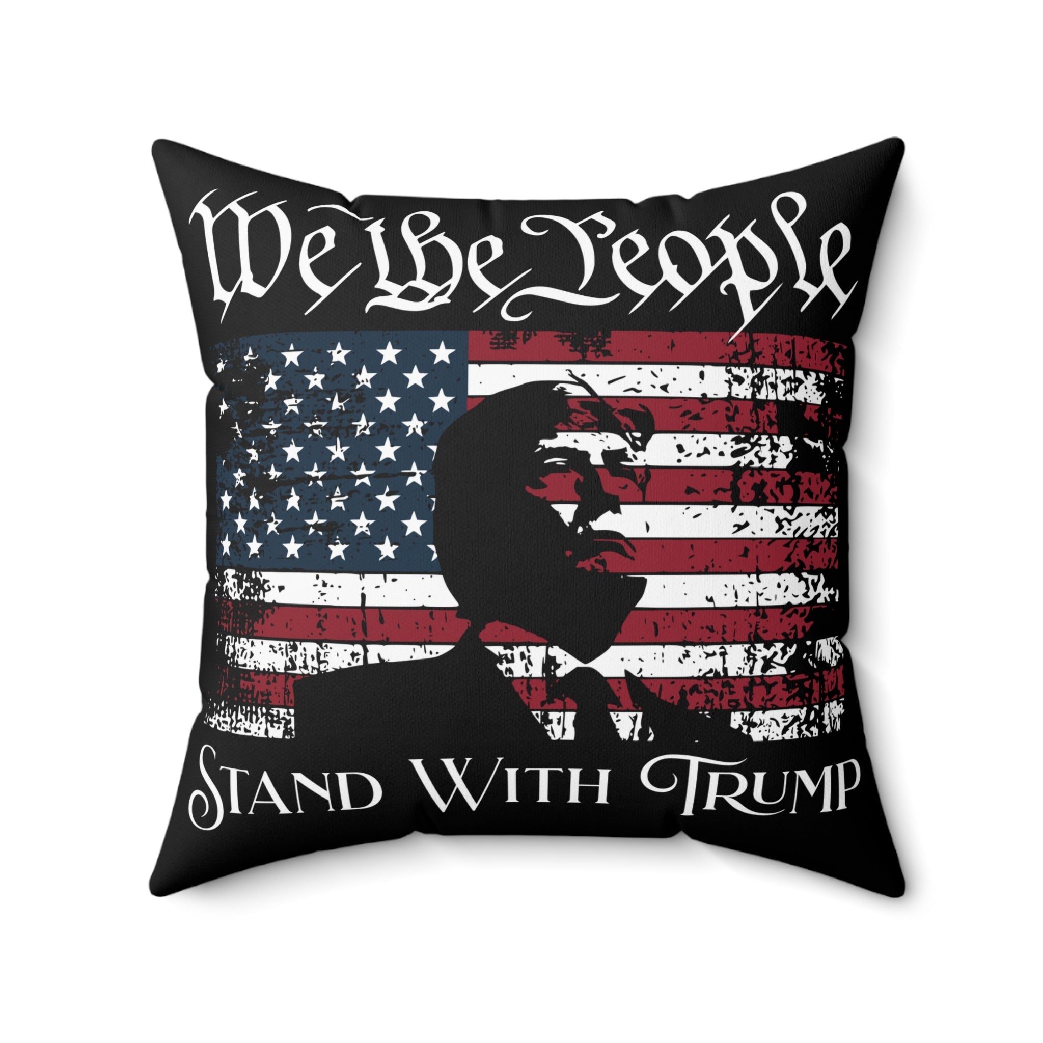 We the People Stand with Trump Silhouette Custom Throw Pillow (4 Sizes) - PatriotDepot.com