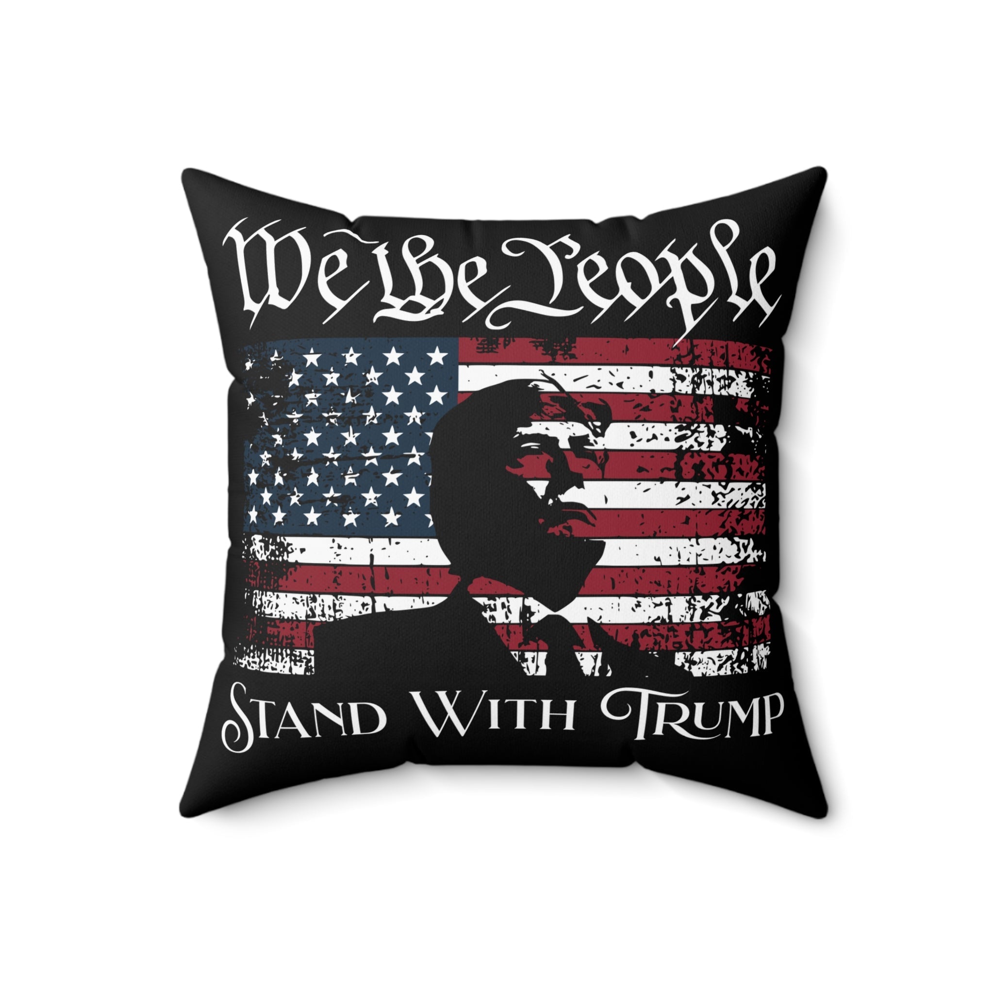 We the People Stand with Trump Silhouette Custom Throw Pillow (4 Sizes) - PatriotDepot.com
