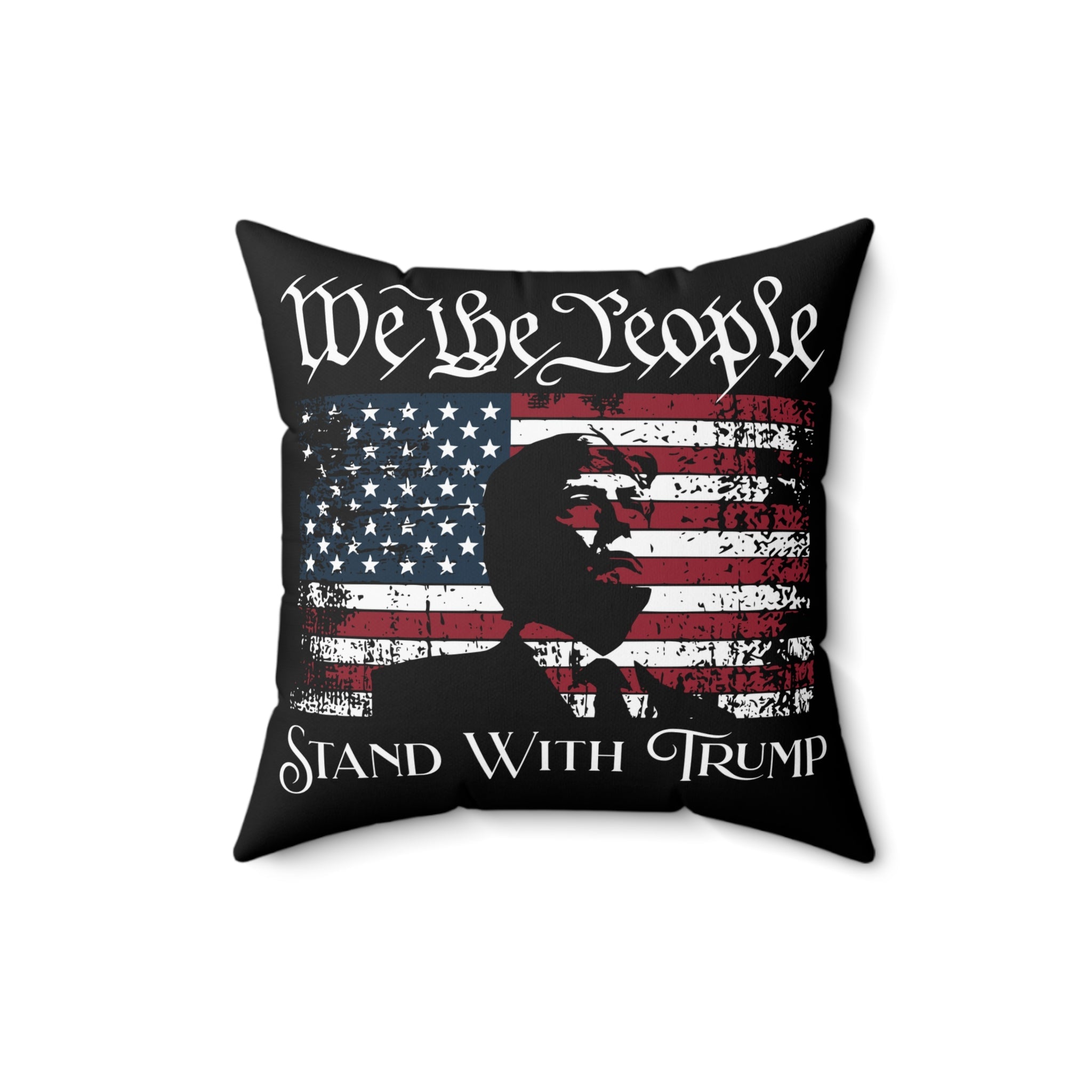 We the People Stand with Trump Silhouette Custom Throw Pillow (4 Sizes) - PatriotDepot.com