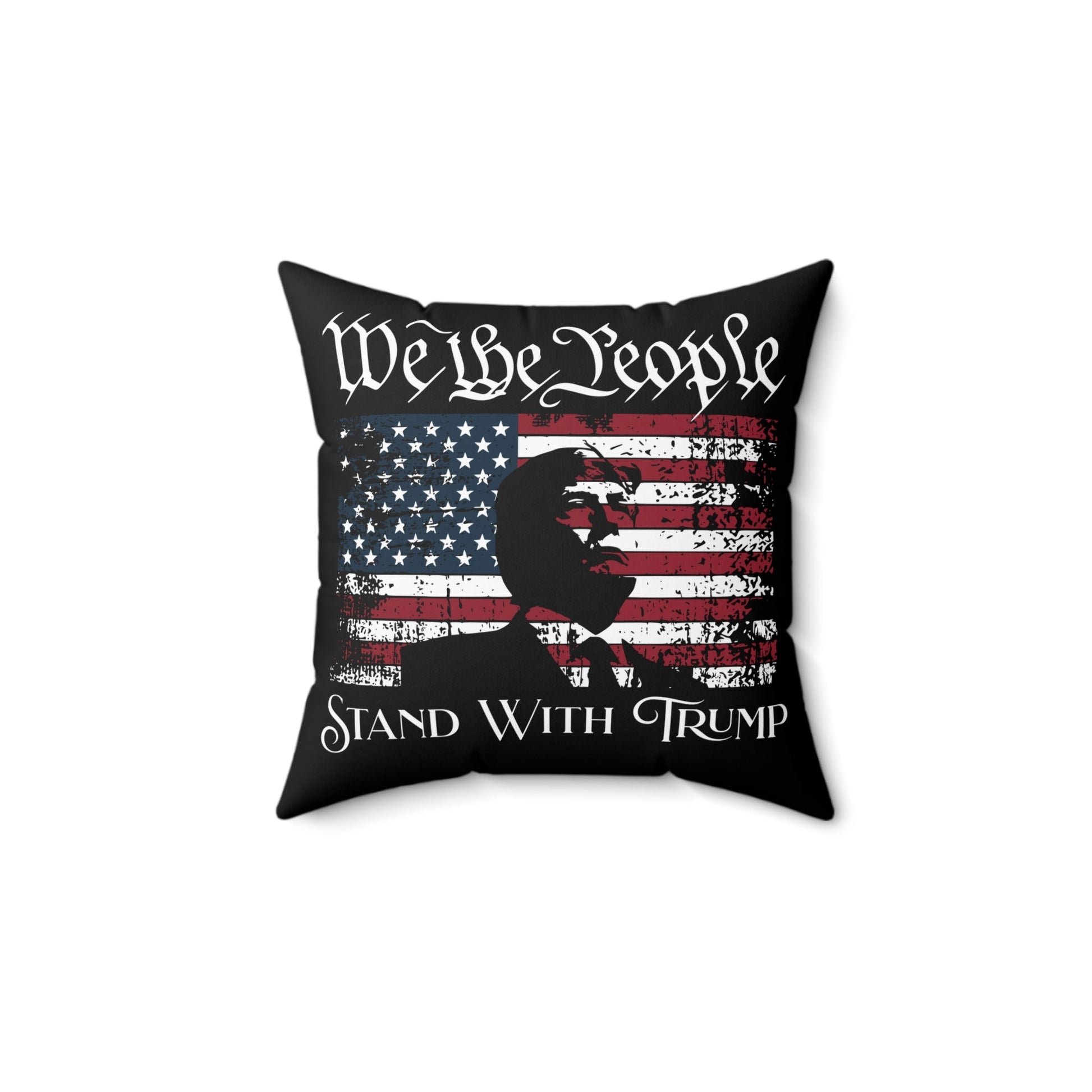We the People Stand with Trump Silhouette Custom Throw Pillow (4 Sizes) - PatriotDepot.com