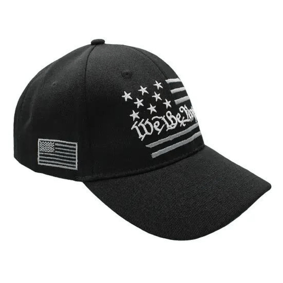 We the People (Stars & Stripes) Embroidered Hat (Black) - PatriotDepot.com