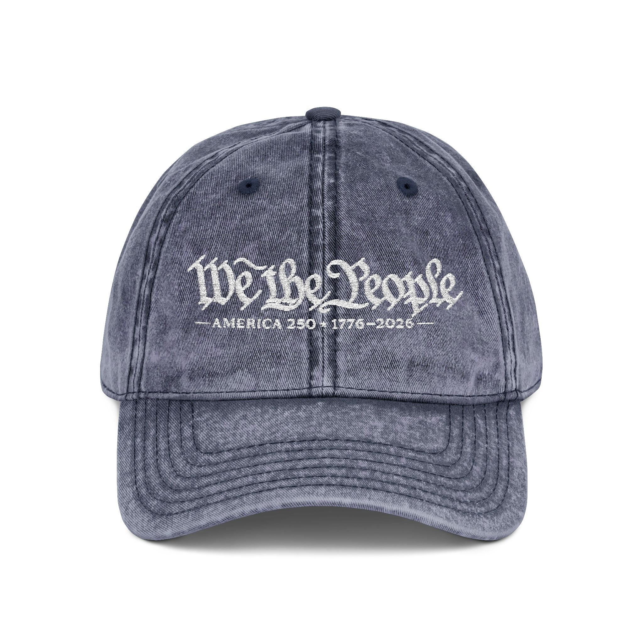 'We the People' Vintage Custom Embroidered Hat - PatriotDepot.com