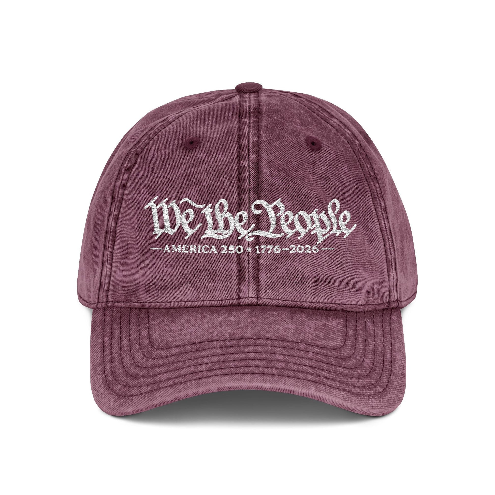 'We the People' Vintage Custom Embroidered Hat - PatriotDepot.com