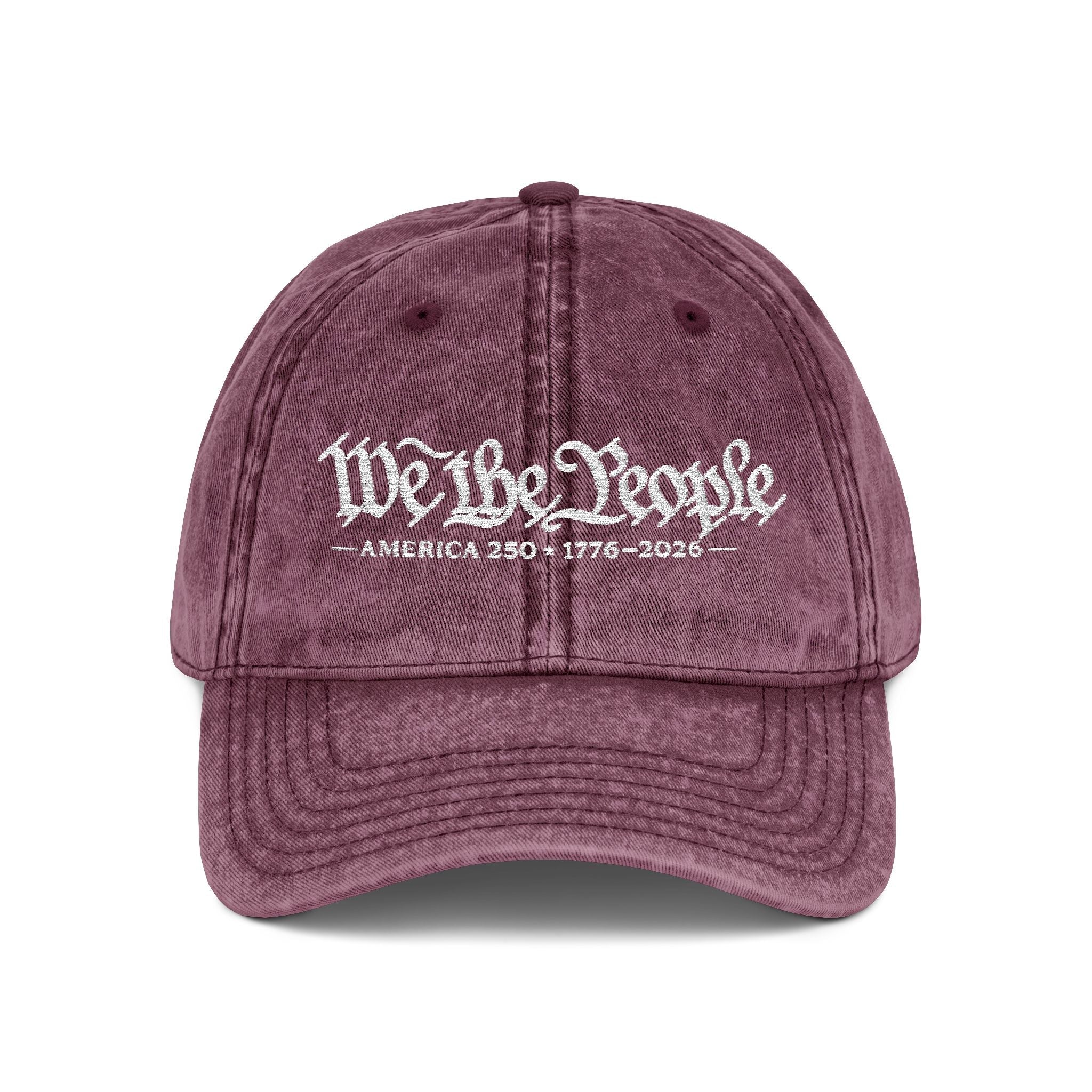 'We the People' Vintage Custom Embroidered Hat - PatriotDepot.com