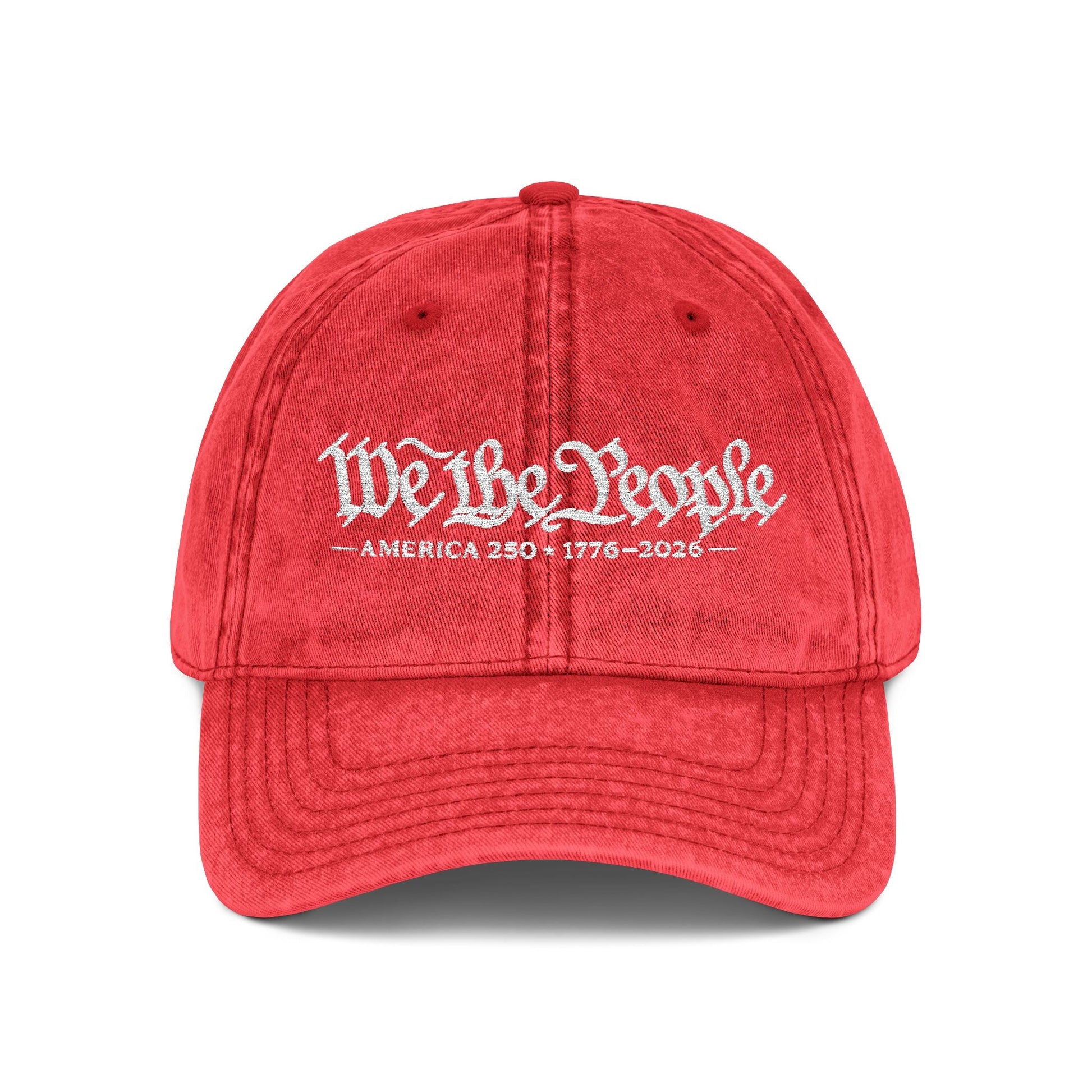 'We the People' Vintage Custom Embroidered Hat - PatriotDepot.com