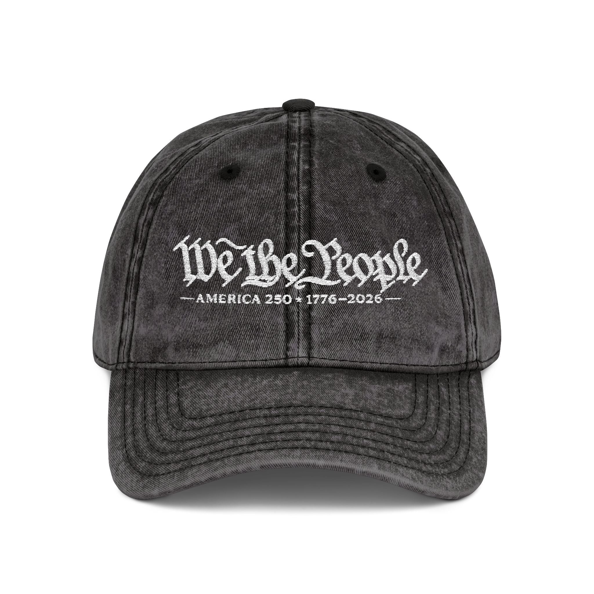 'We the People' Vintage Custom Embroidered Hat - PatriotDepot.com