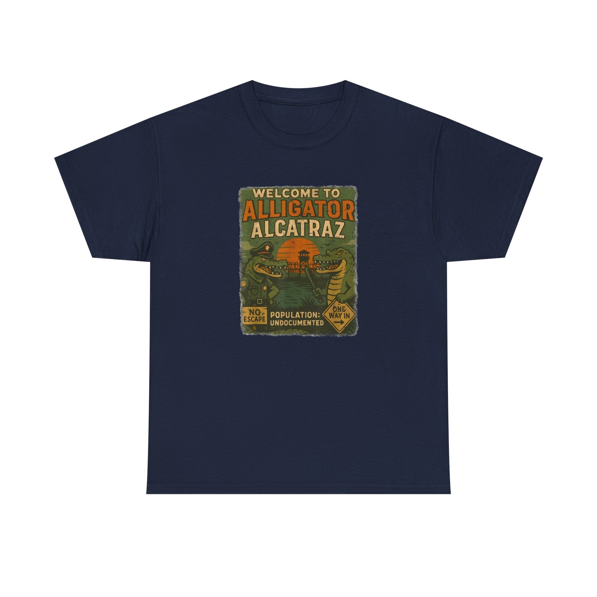 Welcome to Alligator Alcatraz (Population Undocumented) T-Shirt - PatriotDepot.com