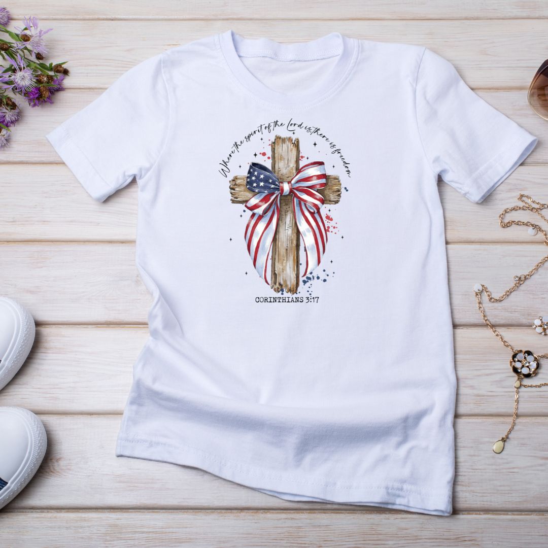 Where the Spirit of the Lord is There is Freedom T-Shirt - PatriotDepot.com