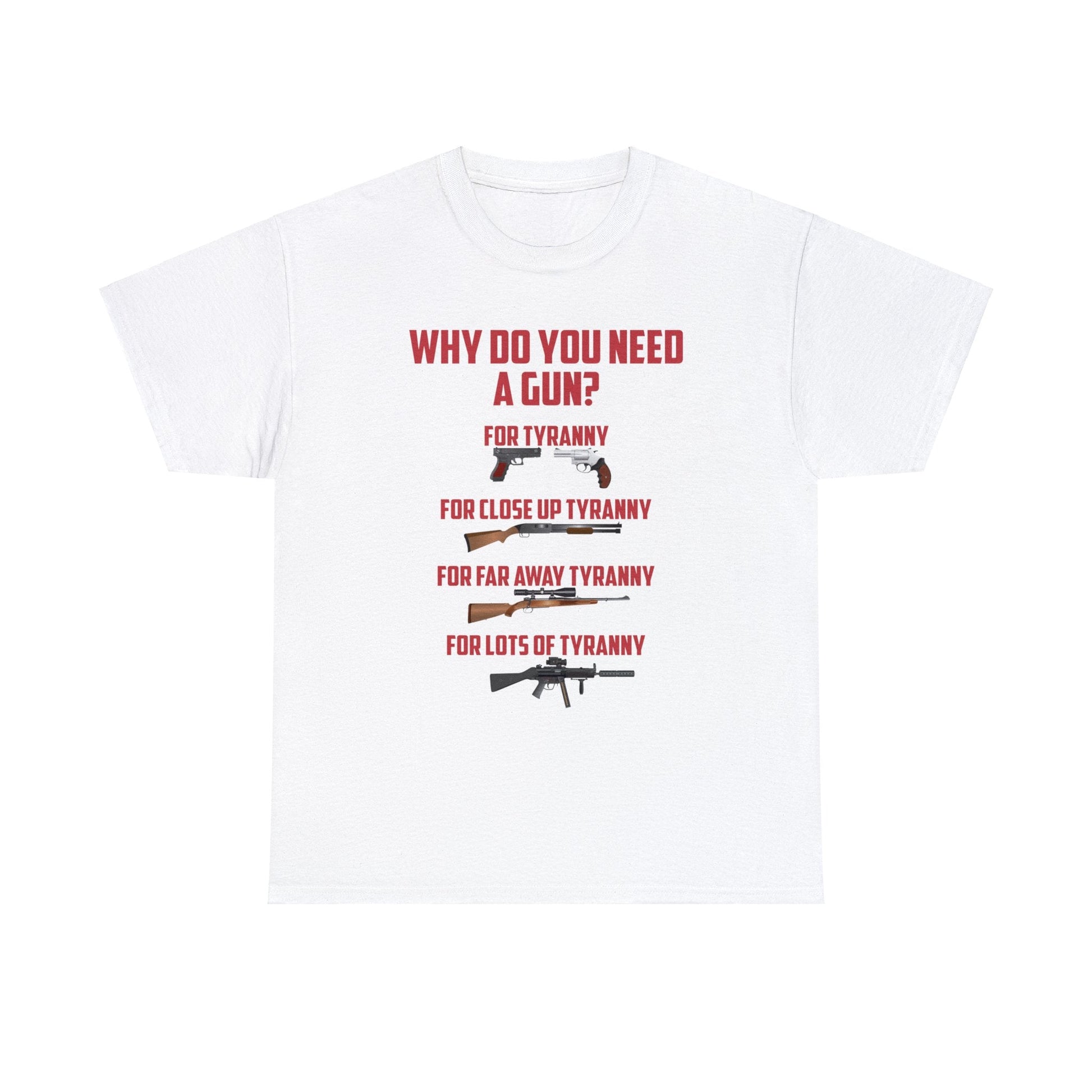 Why Do You Need A Gun? T-Shirt - PatriotDepot.com