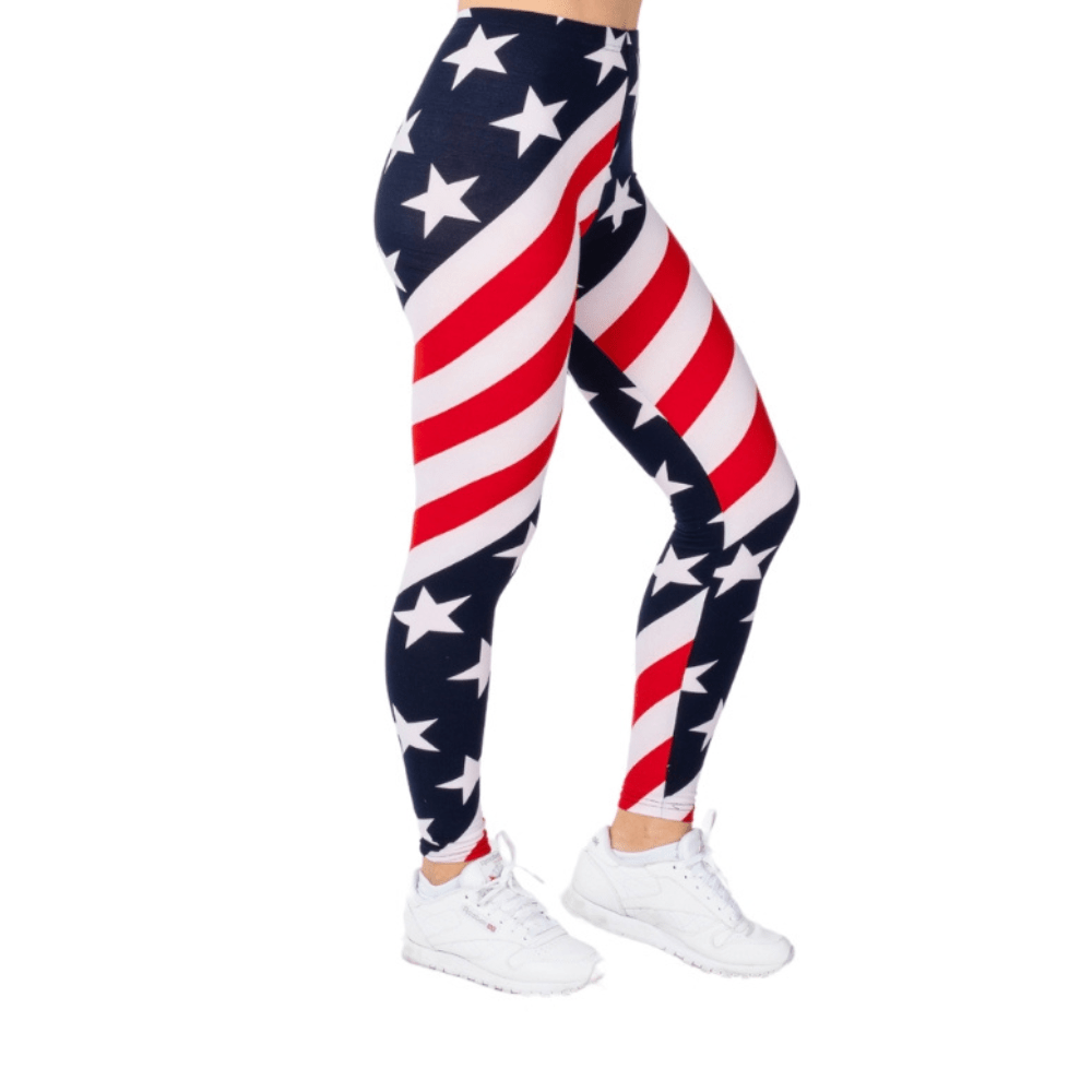 Women's American Flag Microfiber Leggings - PatriotDepot.com