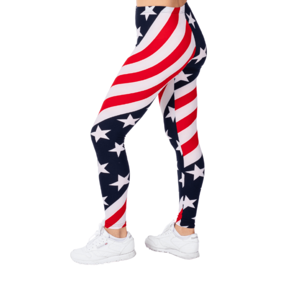 Women's American Flag Microfiber Leggings - PatriotDepot.com