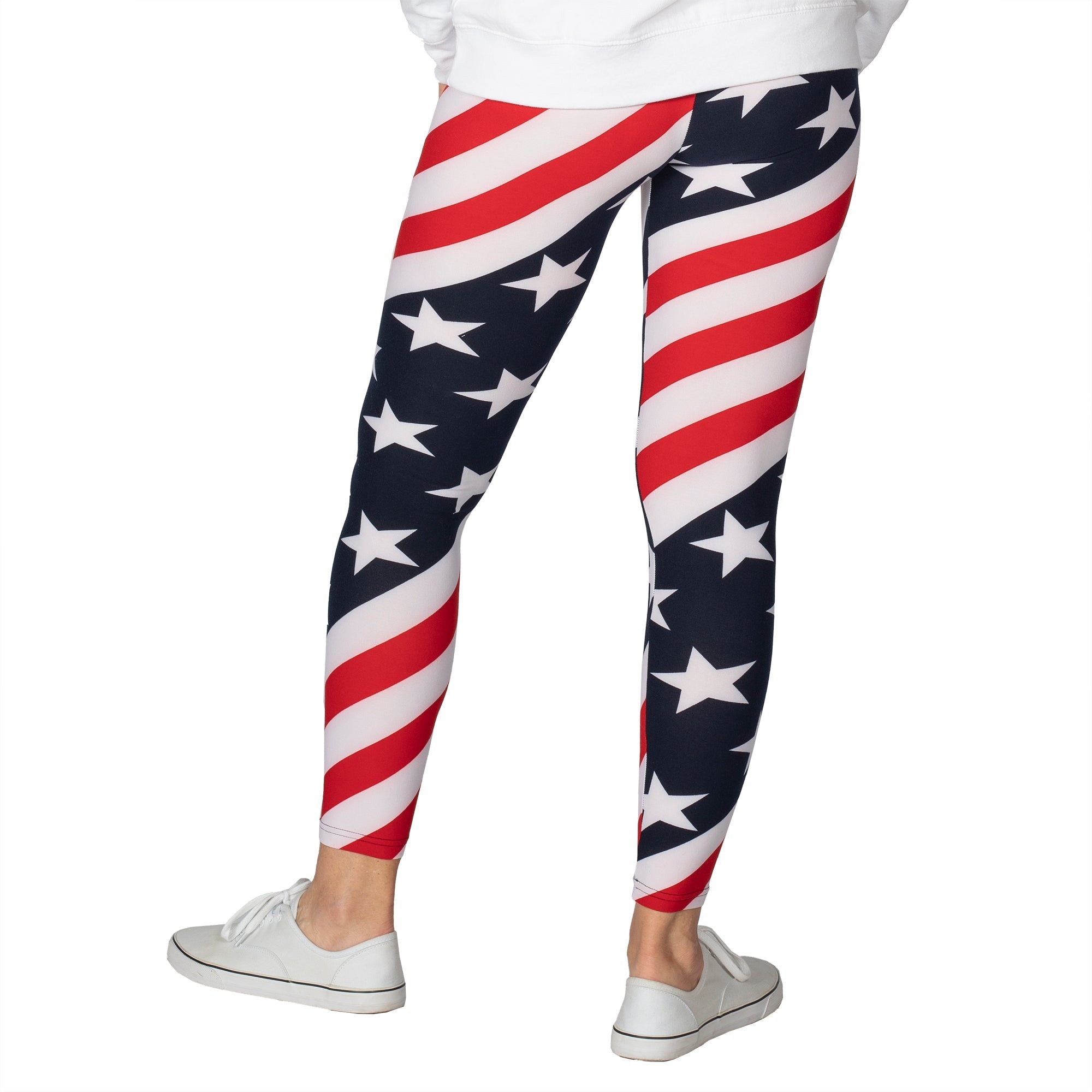 Women's American Flag Microfiber Leggings - PatriotDepot.com