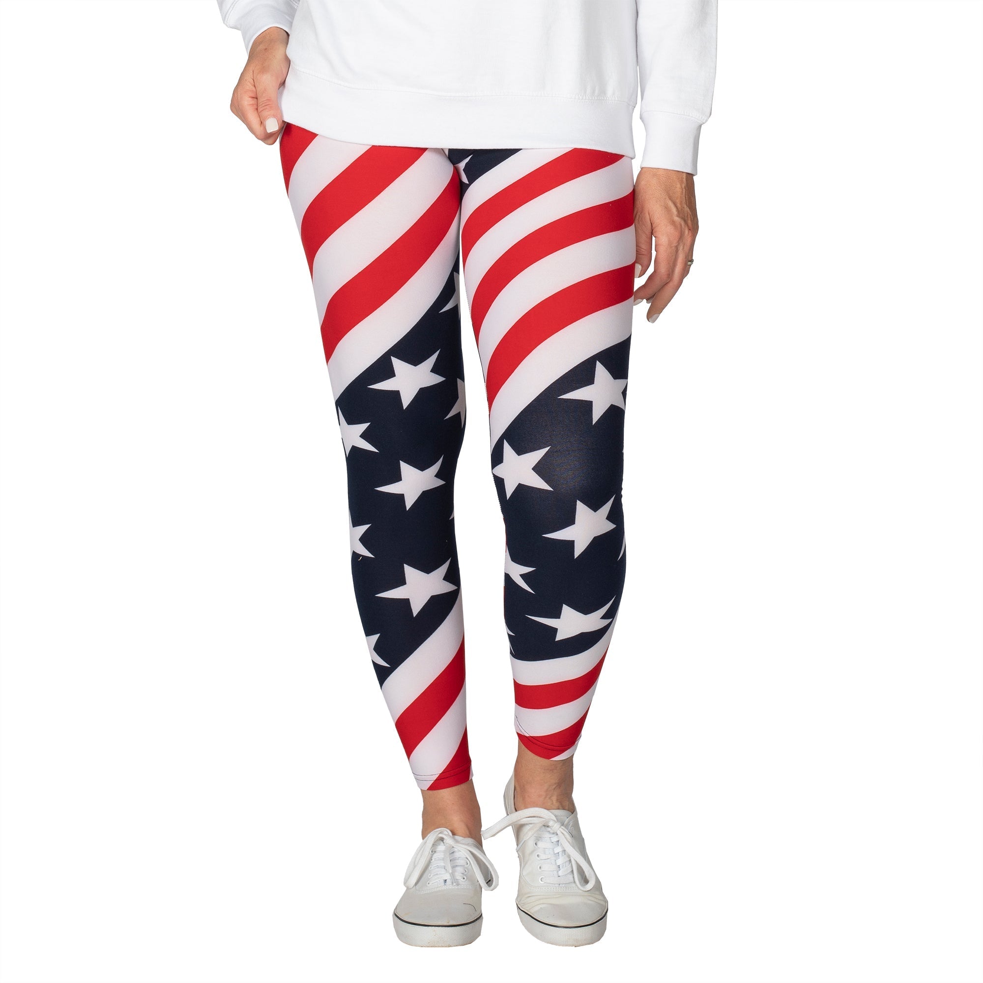 Women's American Flag Microfiber Leggings - PatriotDepot.com