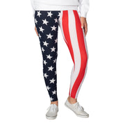Women's American Flag Patriotic Leggings with Wristband - PatriotDepot.com