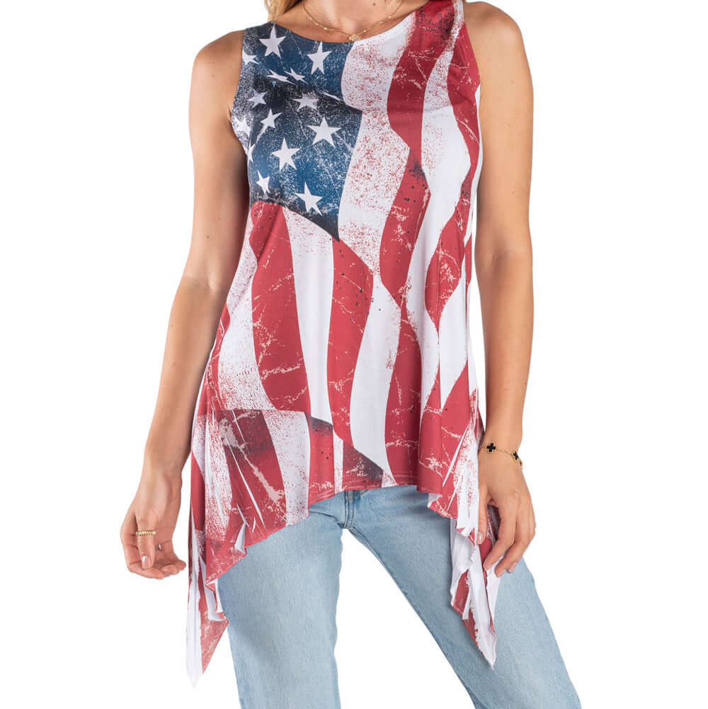 Women's Made in USA Sharkbite Tank Tunic - PatriotDepot.com