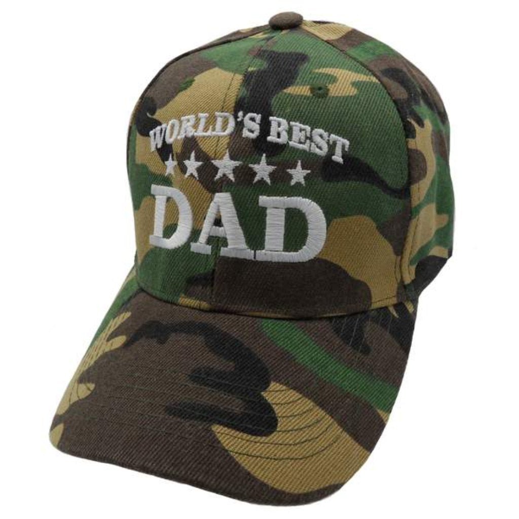 World's Best Dad Custom Embroidered Hat (Camo) - PatriotDepot.com