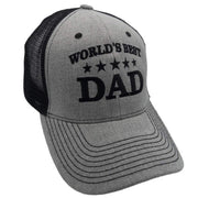 World's Best Dad Custom Embroidered Trucker - Style Hat (Grey/Black) - PatriotDepot.com