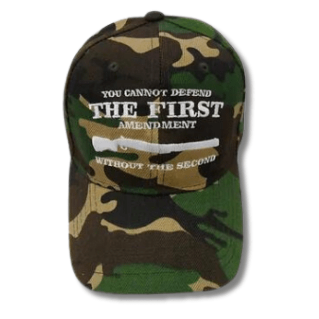 You Cannot Defend The First Amendment Without The Second Embroidered Hat (Camo) - PatriotDepot.com