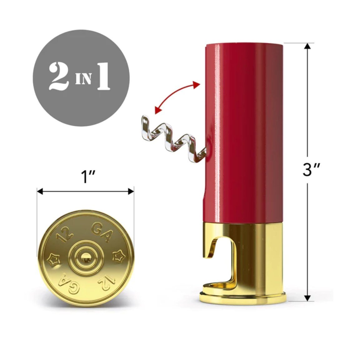 12 Gauge Bottle Opener & Corkscrew Combo - PatriotDepot.com
