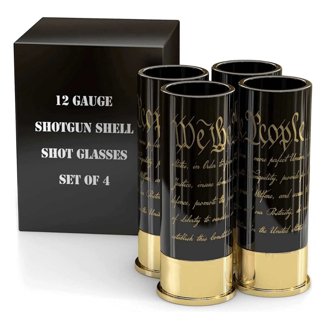 12 Gauge Shot Glasses Set of 4 - Preamble We The People Constitution - PatriotDepot.com