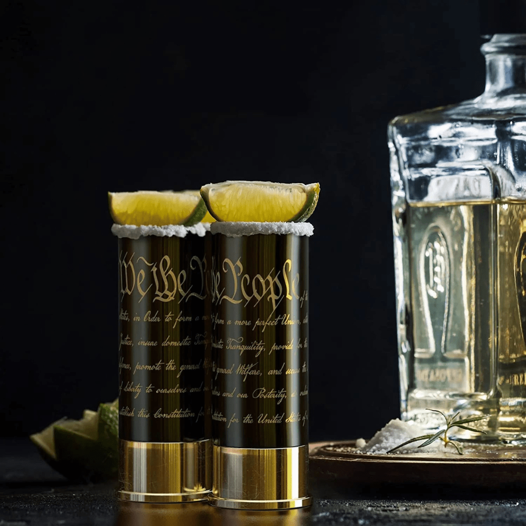 12 Gauge Shot Glasses Set of 4 - Preamble We The People Constitution - PatriotDepot.com