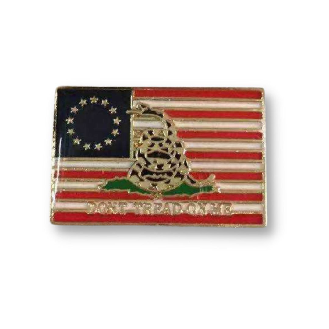 1776 Betsy Ross Don't Tread on Me Lapel Pin - PatriotDepot.com